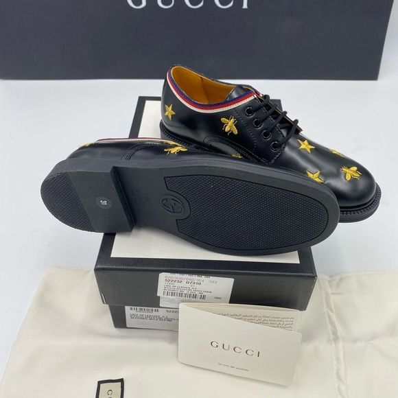 - Boys Gucci leather bee embroidered Lace up shoes size 31 made in Italy - Picture 7 of 10